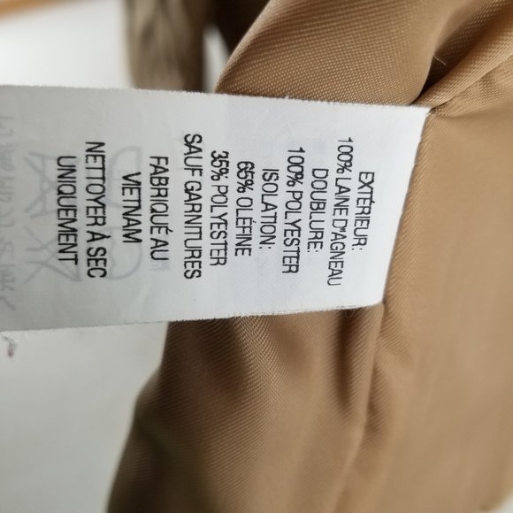 LL Bean Coat Womens  Brown 100% Lambswool Long Button Up Jacket Heavyweight 12 - Picture 13 of 13